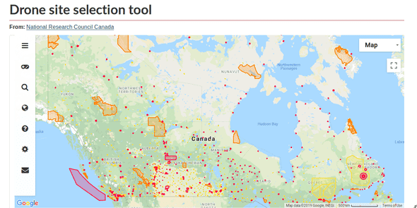 canada drone restrictred airspace map